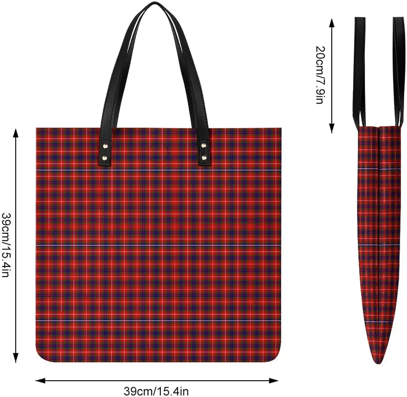 Clan Rutherford Tartan Fashionable All Printed Leather Handbag Unisex