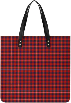 Clan Rutherford Tartan Fashionable All Printed Leather Handbag Unisex