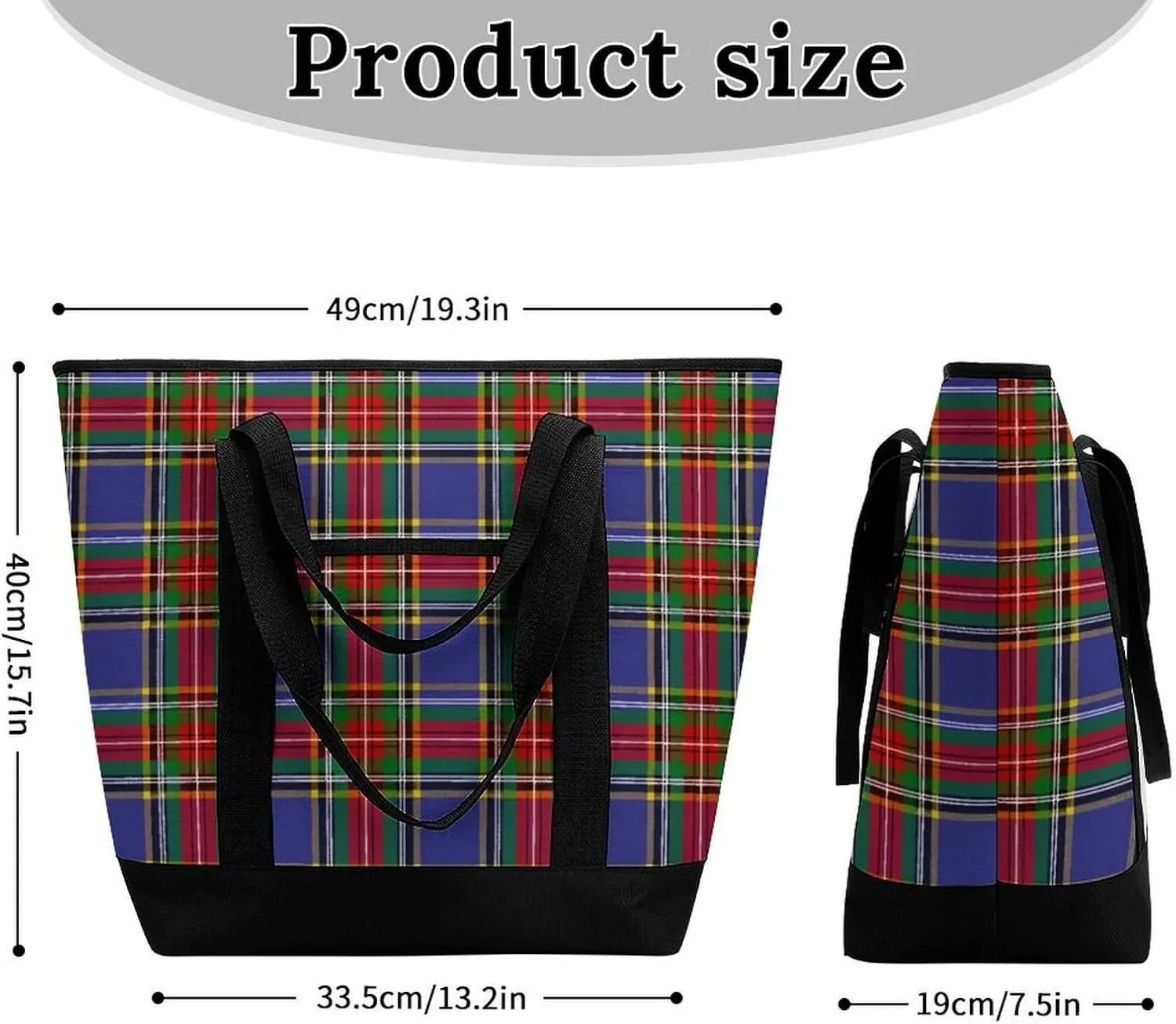 Clan Tartan Blue And Green Fashionable Large Capacity Insulated Shopping Bag