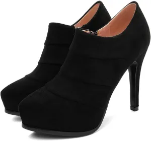 ClassicSter Womens High Heels Pumps Platform Ankle Boots Stiletto Heel Pointed Toe Zip Booties Shoes