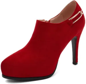 ClassicSter Womens High Heels Pumps Platform Ankle Boots Stiletto Heel Pointed Toe Zip Booties Shoes