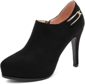 ClassicSter Womens High Heels Pumps Platform Ankle Boots Stiletto Heel Pointed Toe Zip Booties Shoes