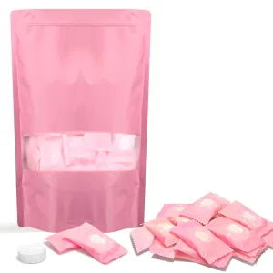 Classycoo Compressed Towel 100 PCS Mini Tablets Disposable Portable Face Towel Cotton Coin Tissue for Travel, Camping, Hiking, Sport,Beauty Salon,Home Hand Wipes&Other Outdoor Activities (Rose Pink)