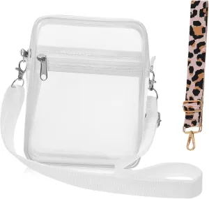 Clear Crossbody Purse with Interchangeable Strap Fashionable Handbag for Men Women Capacity for Everyday Use for Travel Shopping Dating and Outdoor Activities
