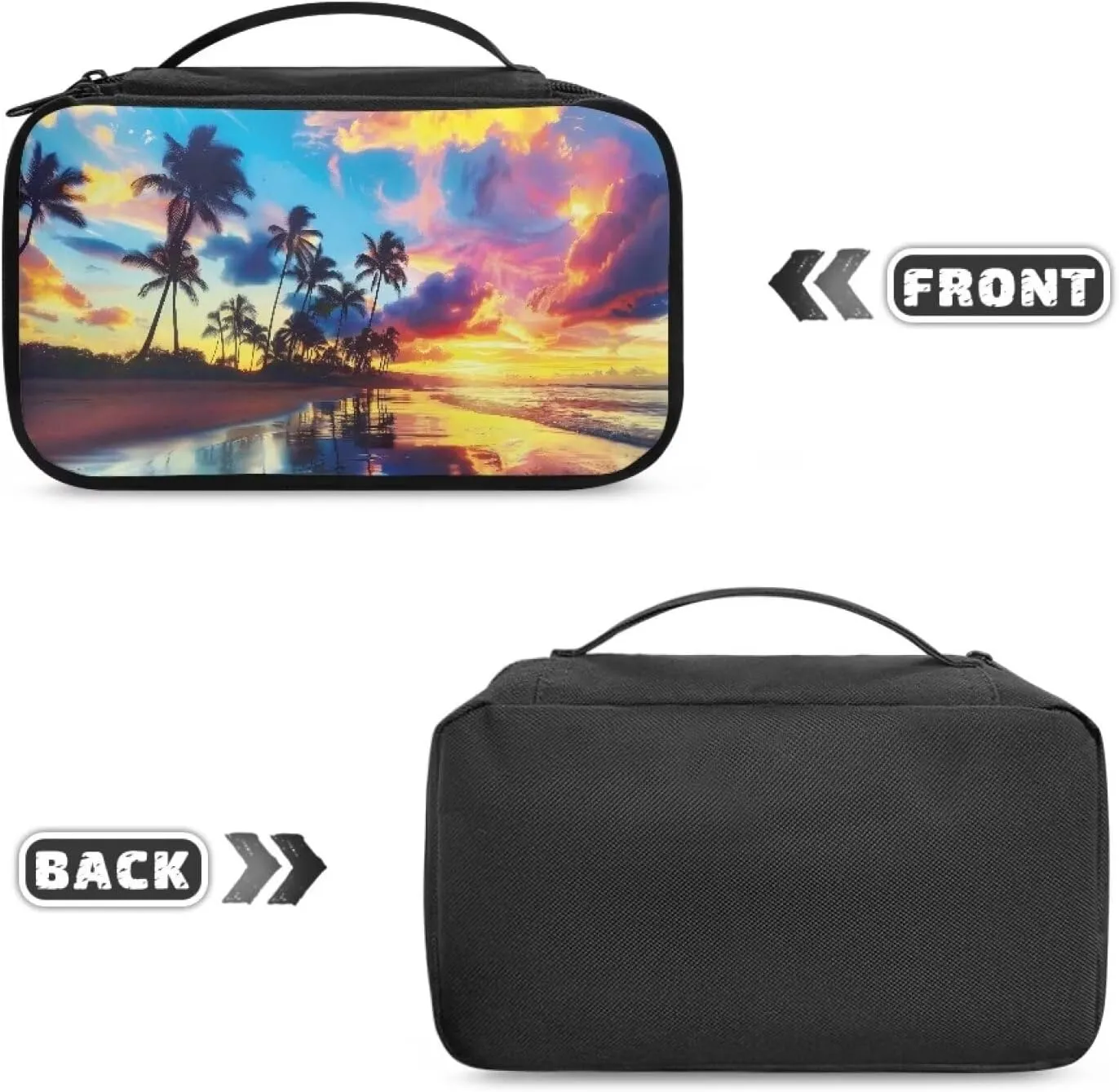 Coconut Tree Make Up Case Bag for Women Portable Toiletry Bag Seaside Landscape Cosmetic Bags for Teens Casual Cosmetic Storage Bag with Handle for Women Travel Accessories