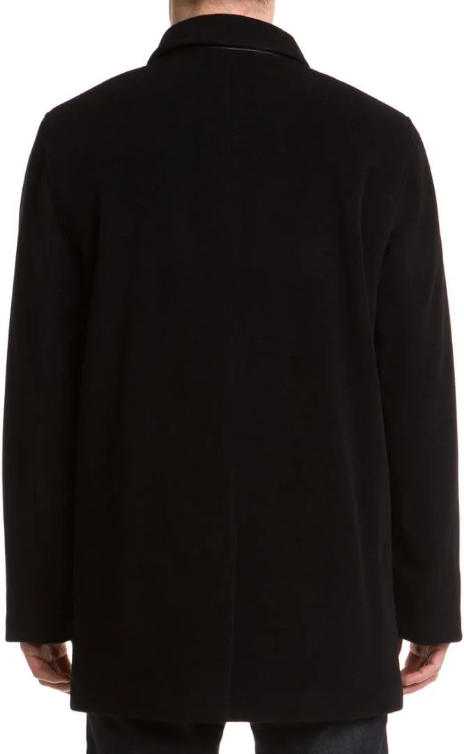 Cole Haan Men's Cashmere Blend Single Breasted Classic Coat With Shirt Collar