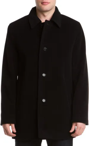 Cole Haan Men's Cashmere Blend Single Breasted Classic Coat With Shirt Collar