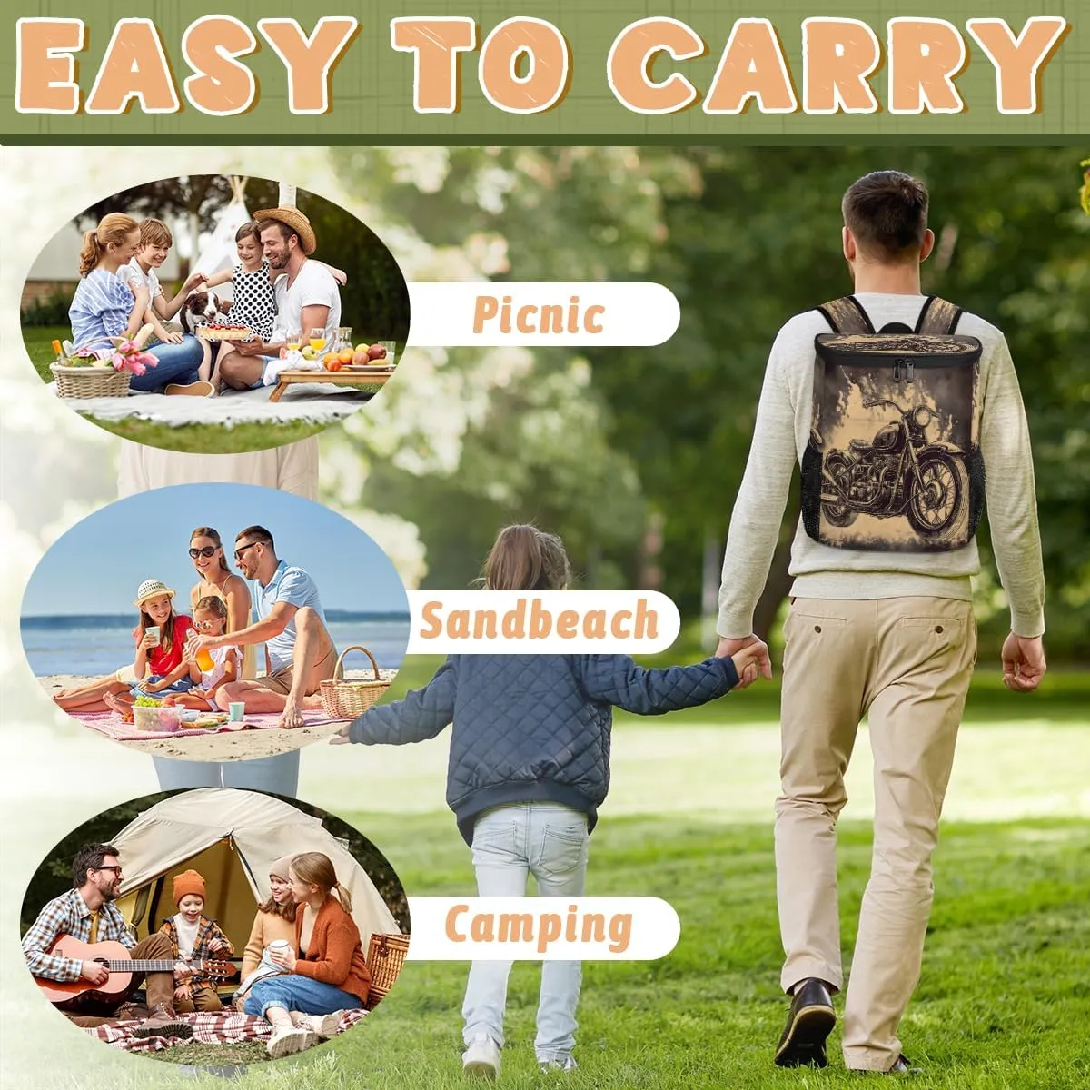 Colorful Birds On The Tree Backpack Cooler Leak Proof Insulated Cooler Backpack Waterproof Cooler Bag