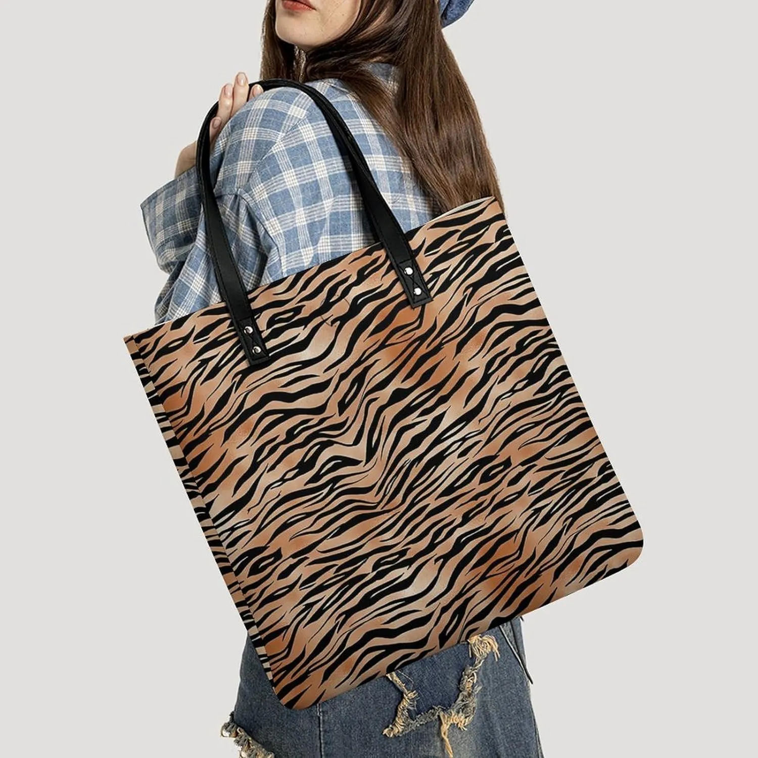 Colorful Print Fashionable All Printed Leather Handbag Unisex