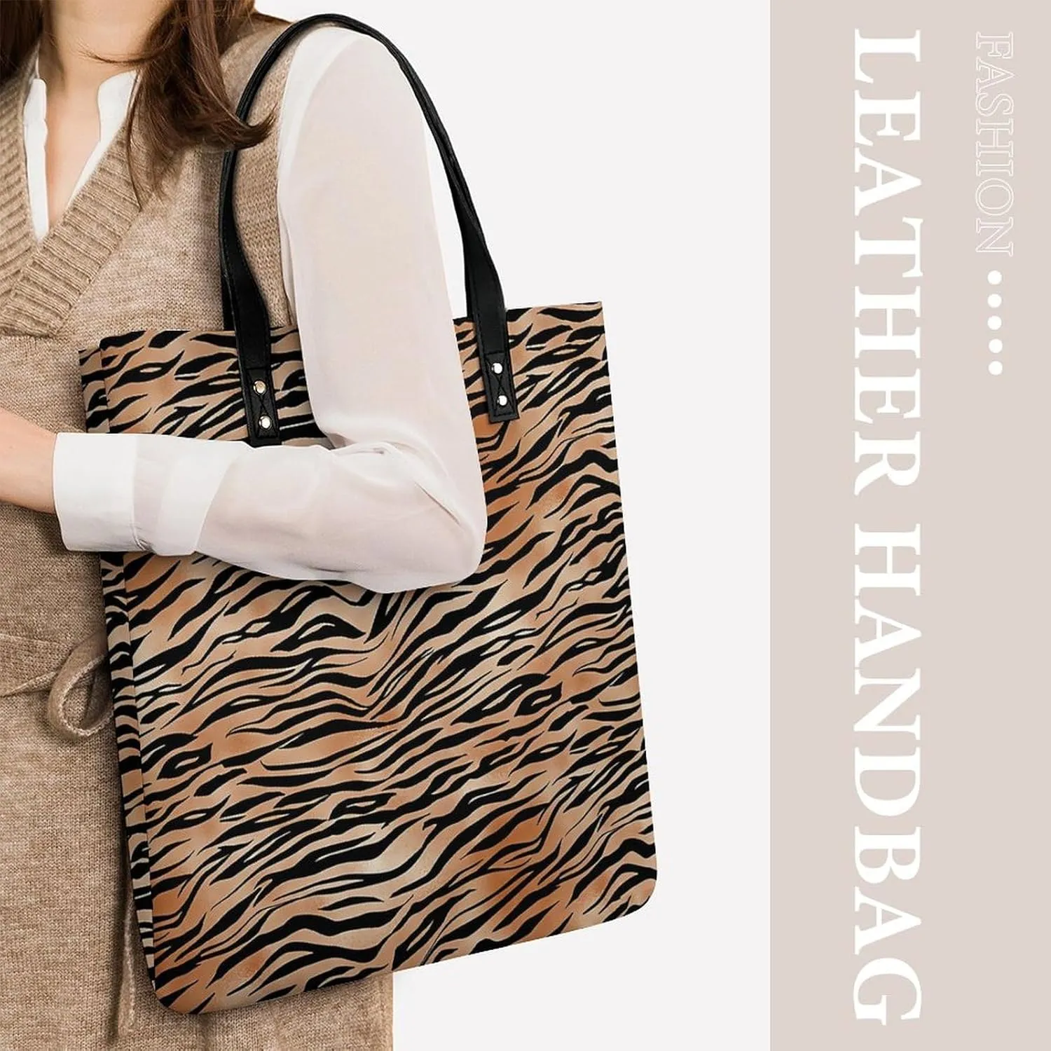 Colorful Print Fashionable All Printed Leather Handbag Unisex