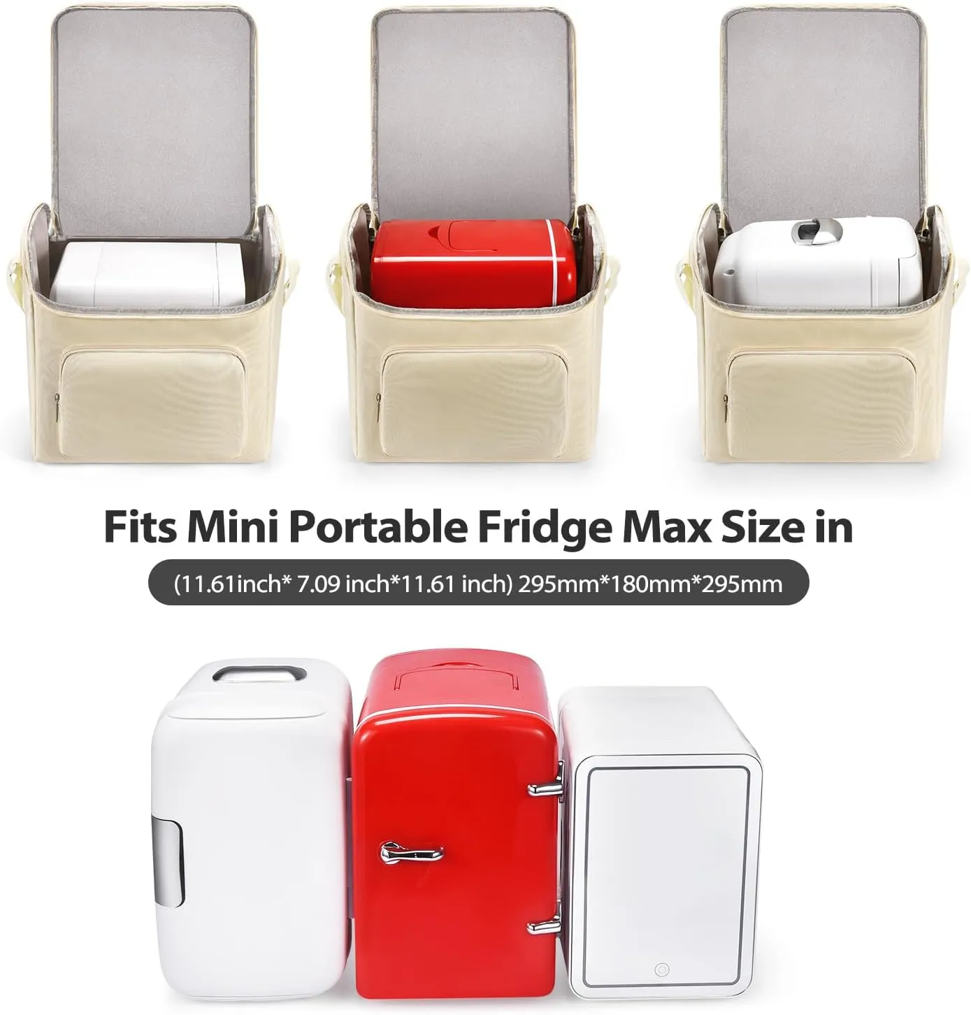 Compact Mini Fridge Travel Organizer Bag - Ideal for Car, Home, Beverages, Cosmetics & Travel