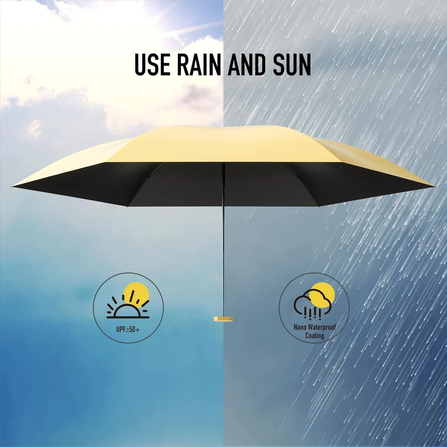 Compact Mini Umbrella for purse-Lightweight,Fold and UV Umbrella for Rain-Suitable for women, girls, kids
