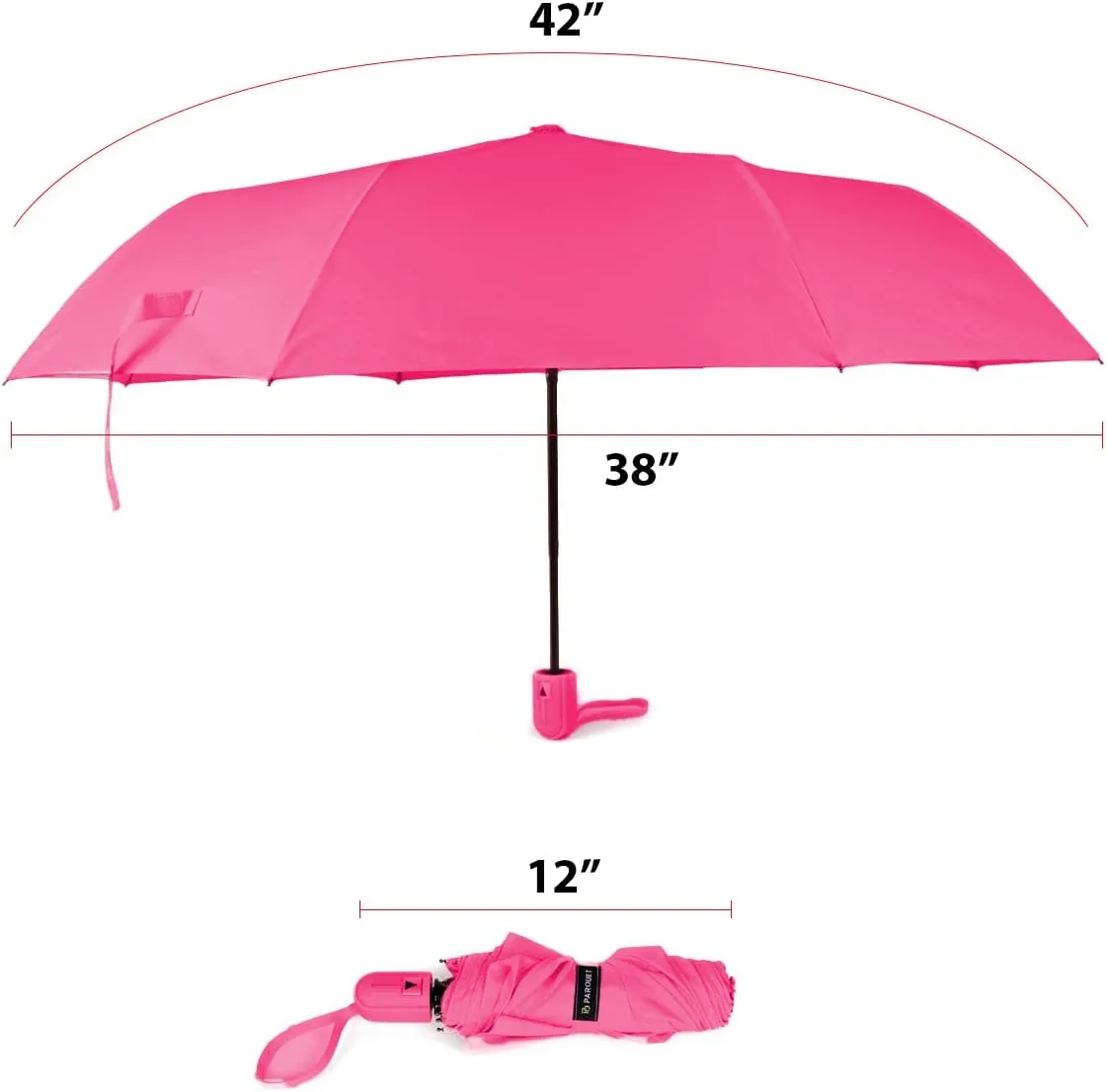 Compact Open Windproof Folding Portable Travel Solid Color Umbrella