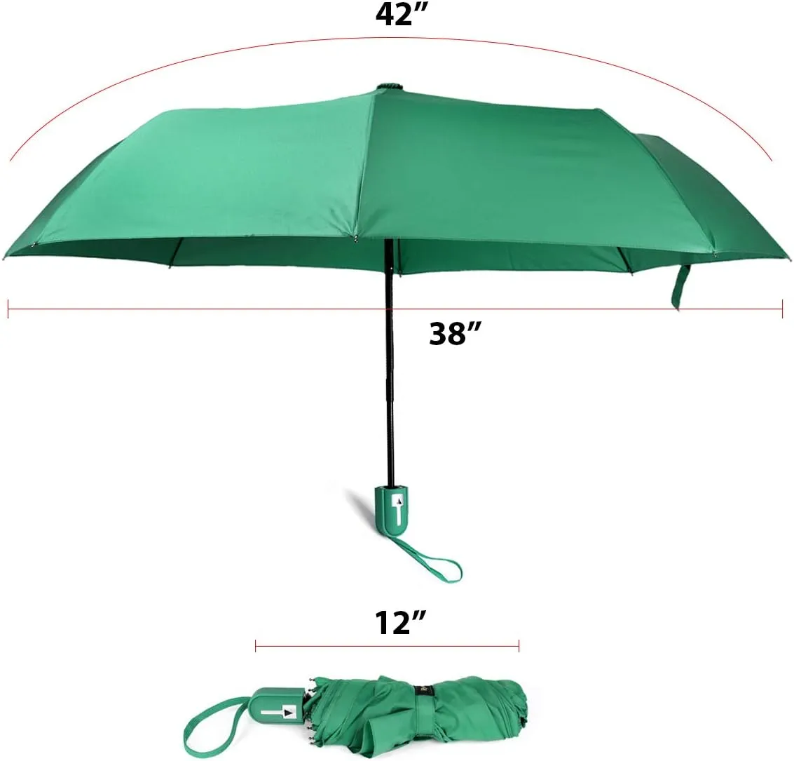 Compact Open Windproof Folding Portable Travel Solid Color Umbrella
