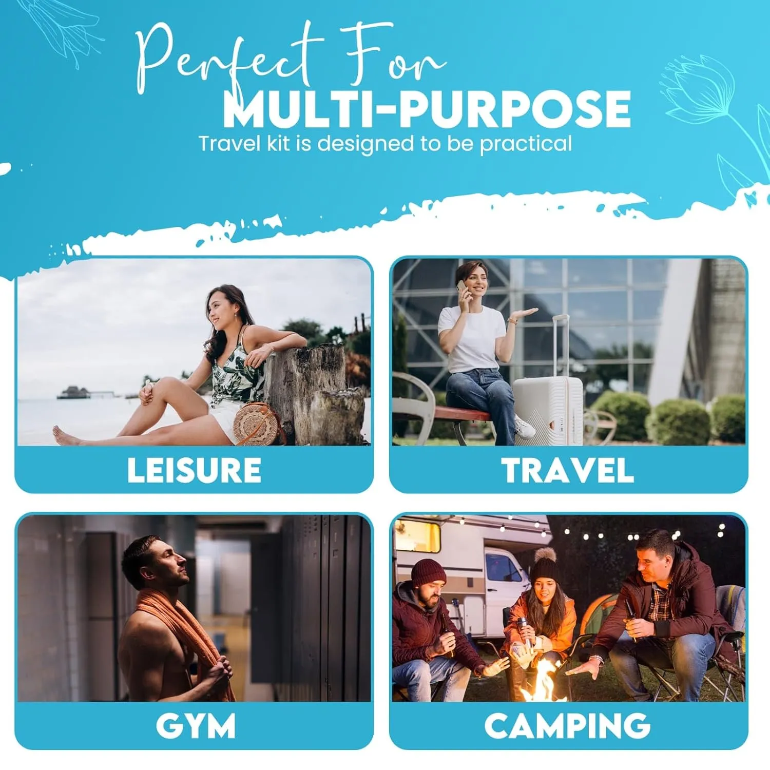 Compact Personal Shower Kit To-Go– Your Hygiene Companion for Travel, Gym, and Outdoor Adventures (50)