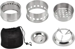 Compact Stainless Steel Alcohol Stove - Portable Camping Hiking Stove with High Combustion Efficiency, Easy to Use - Suitable for Camping, BBQ, Picnic (Round)