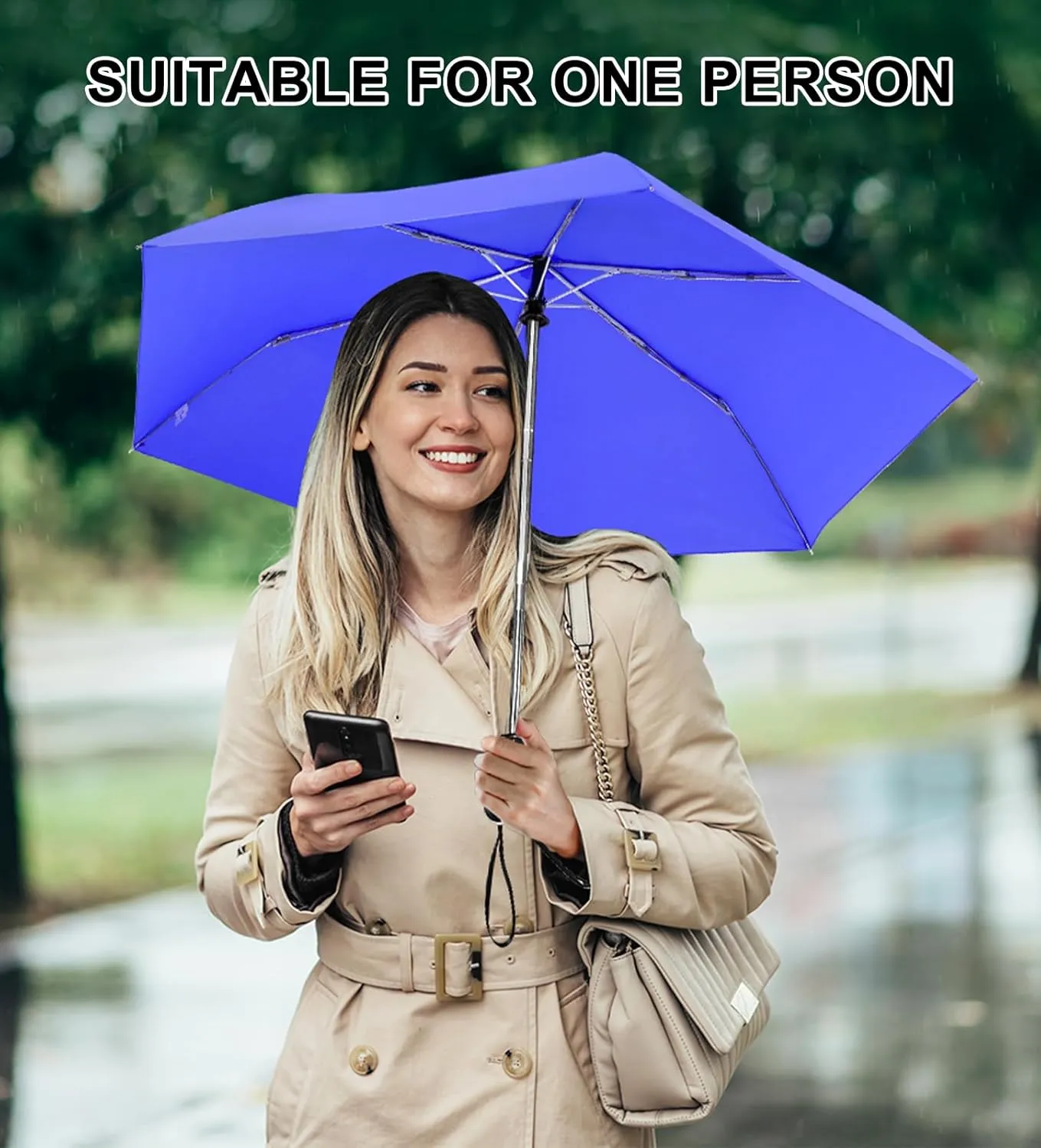 Compact Umbrella Automatic - Folding Travel Umbrella, Micro & Mini Design for Women's Purse or Pocket, Auto Open Close
