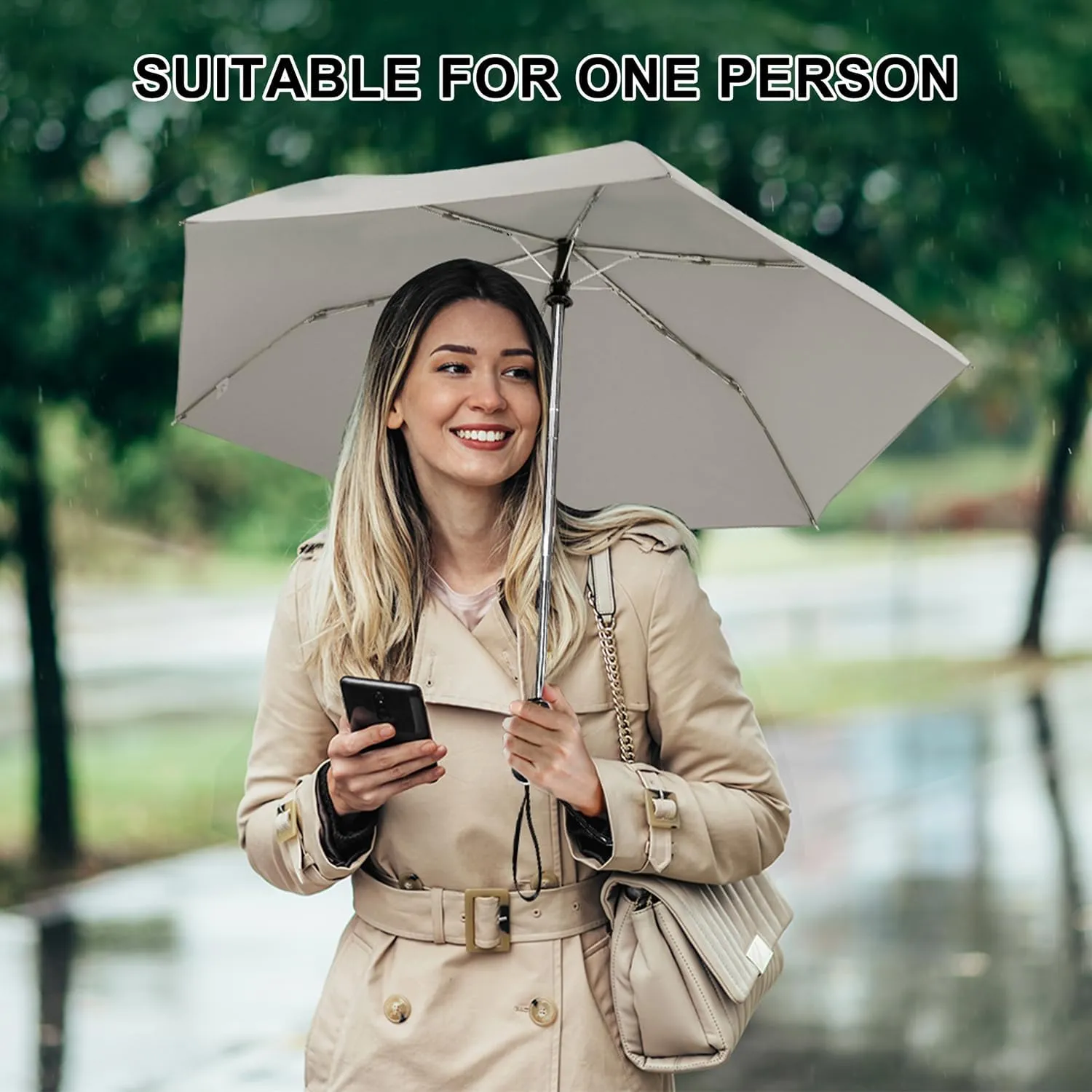 Compact Umbrella Automatic - Folding Travel Umbrella, Micro & Mini Design for Women's Purse or Pocket, Auto Open Close
