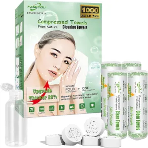 Compressed Towels Tablets, Thick Disposable Face Towel Towelettes, Soft Mini Makeup Wipes, Compact Portable Washcloth Cotton Wipes Coin Tissues Mini Travel Essentials for Women