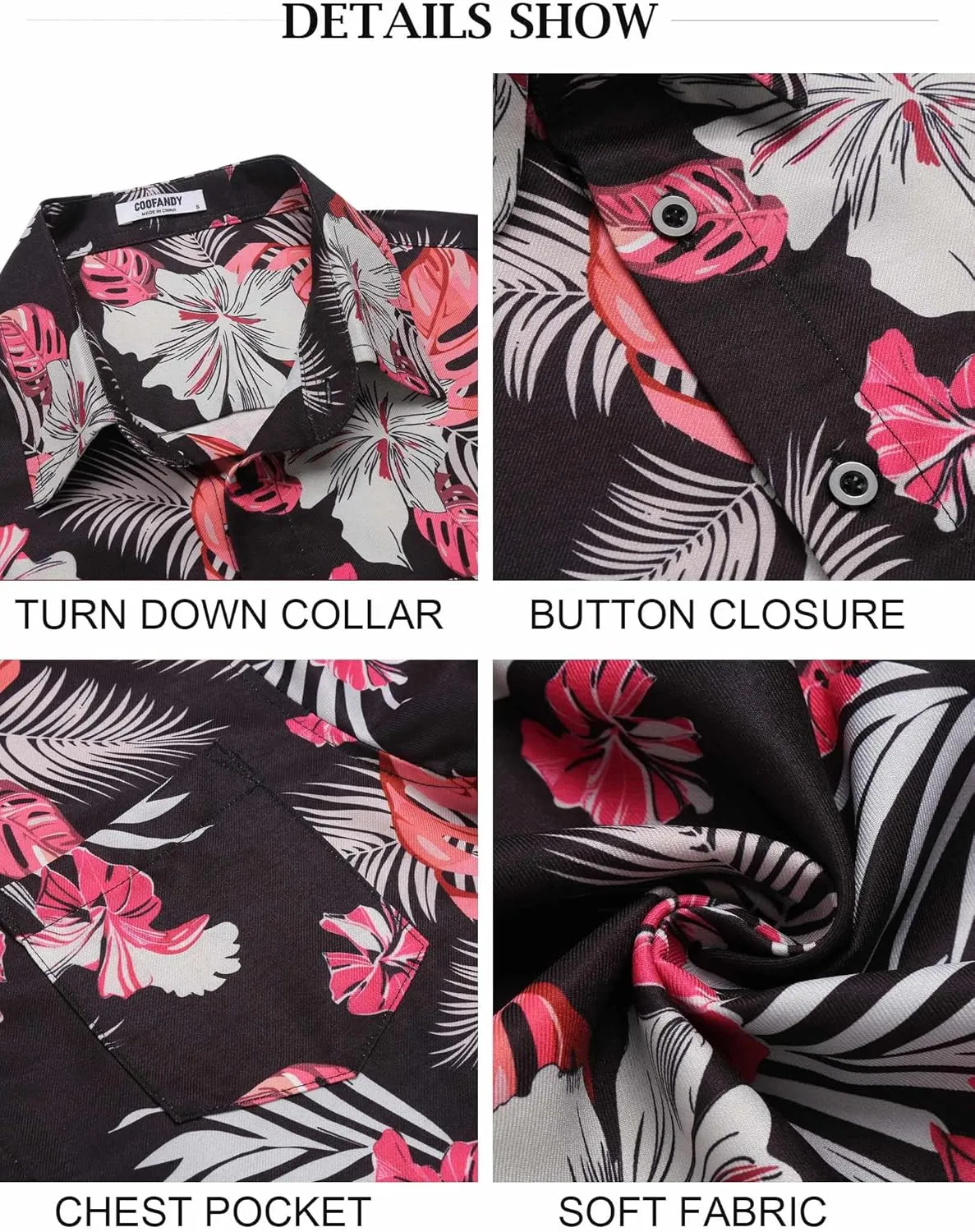 COOFANDY Mens Button Down Short Sleeve Shirt Casual Shirts Summer Beach Textured Shirts with Pocket