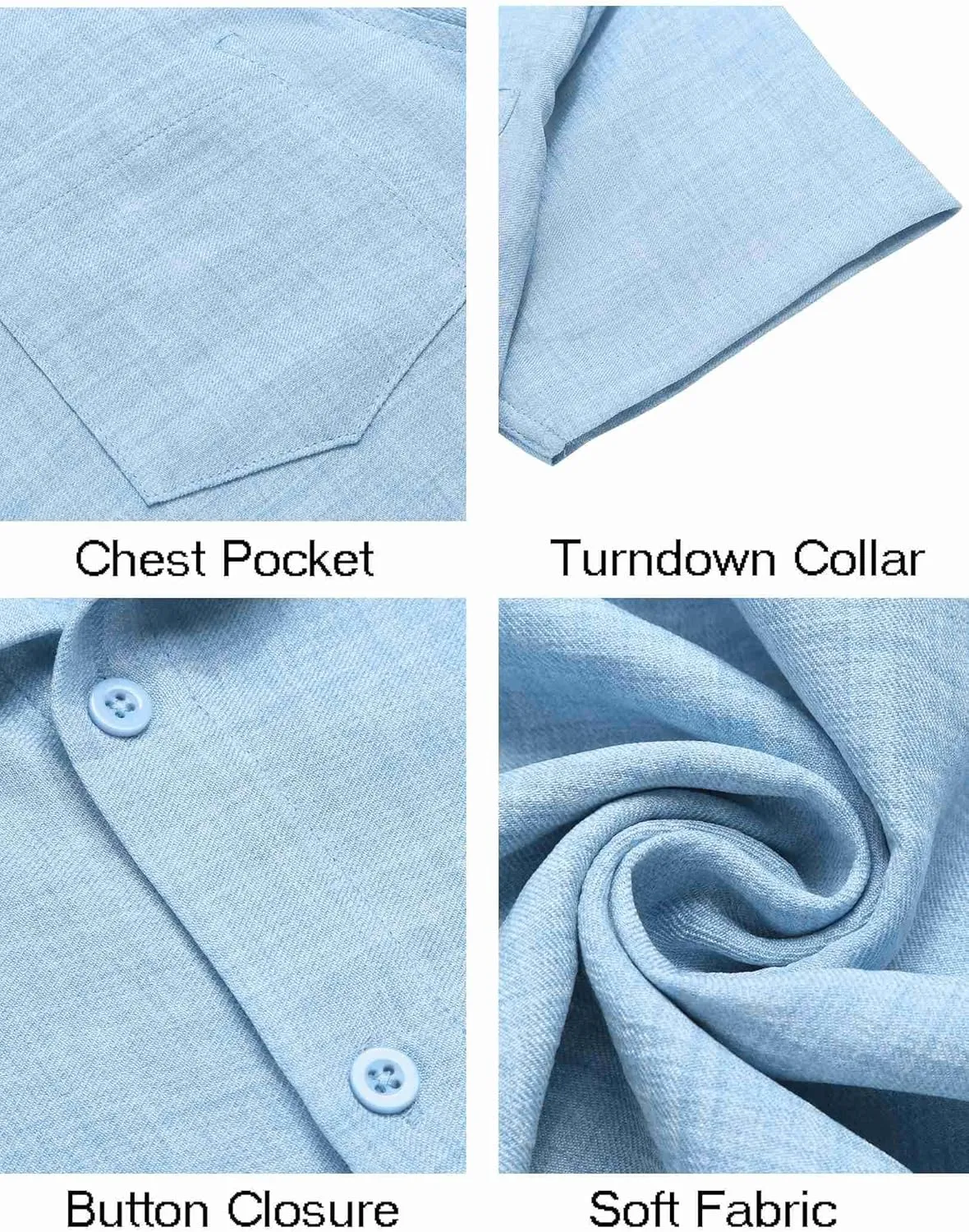 COOFANDY Mens Button Down Short Sleeve Shirt Casual Shirts Summer Beach Textured Shirts with Pocket