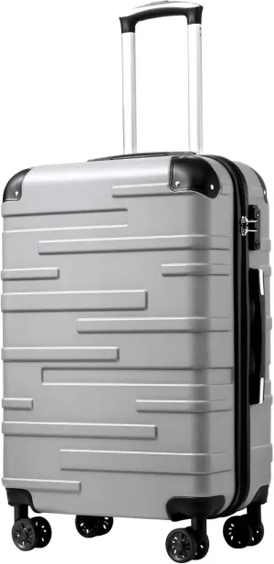 Coolife Luggage Suitcase Carry-on Hardside Travel Luggage TSA Lock Spinner Telescopic Handle