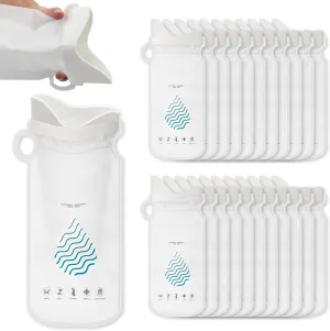 Coolrunner Disposable Urine Bags, 24 Pack Camping Pee Bags, Disposable Urinals Vomit Bags for Travel Urinal Toilet Traffic Jam Emergency Portable Toilet Bee Bag for Men Women Kids Patient