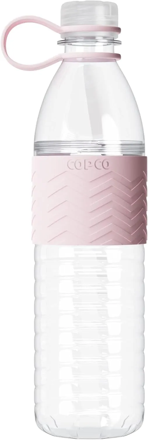 Copco Hydra 20 oz Tritan Water Bottle with Leak-Proof Lid & Textured Grip - BPA-Free, Dishwasher Safe, Easy Twist-Open for Ice & Fruit - Fits Cup Holders, Lightweight, Durable(Pink)