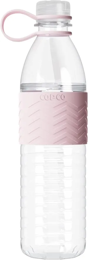 Copco Hydra 20 oz Tritan Water Bottle with Leak-Proof Lid & Textured Grip - BPA-Free, Dishwasher Safe, Easy Twist-Open for Ice & Fruit - Fits Cup Holders, Lightweight, Durable(Pink)