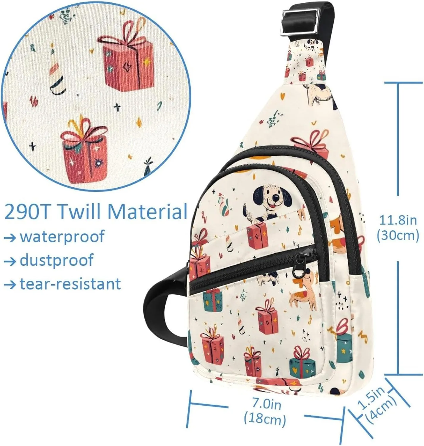 Crossbody Small Sling Bag Backpack for Women Men, cute funny dogs and gifts (12) Chest Daypack Crossbody Travel Sports Hiking