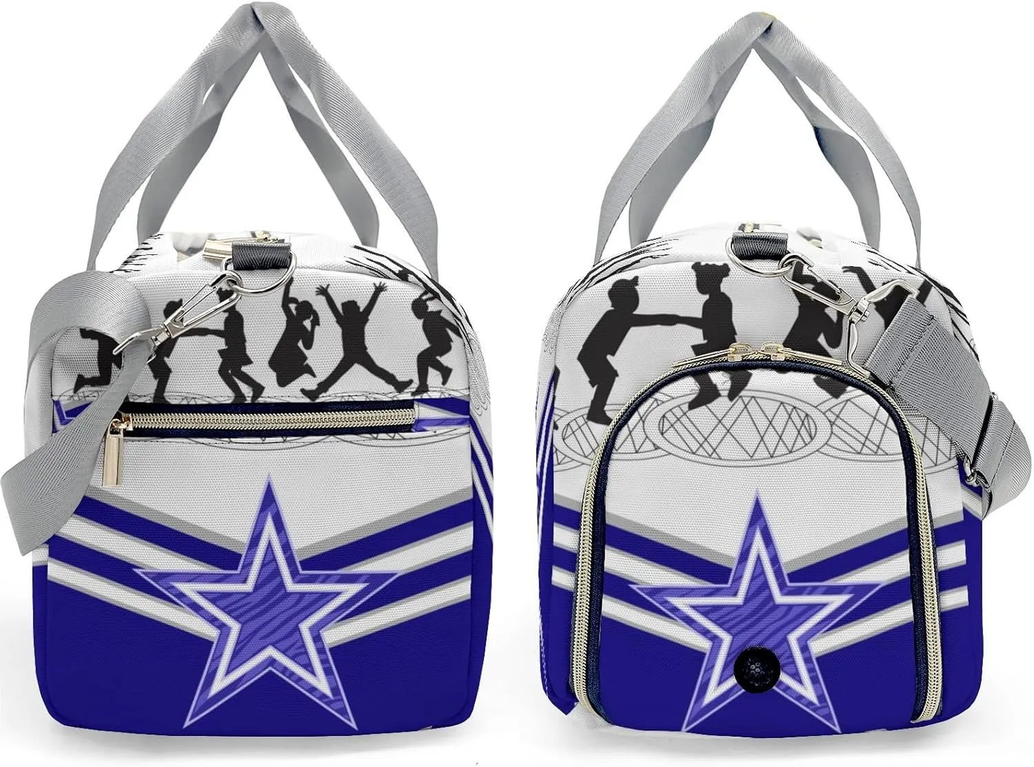 Custom Duffel Bag Jumping Trampoline Blue Athlete Multi-Function Travel Bag Sporty and Stylish: The Best Travel Bags for Athletes