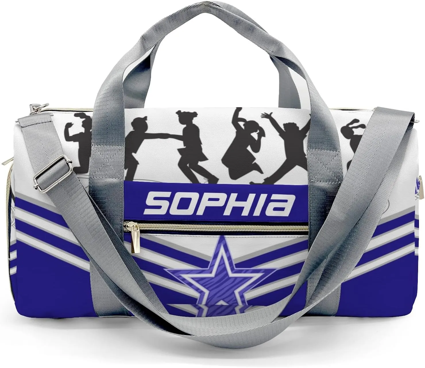 Custom Duffel Bag Jumping Trampoline Blue Athlete Multi-Function Travel Bag Sporty and Stylish: The Best Travel Bags for Athletes