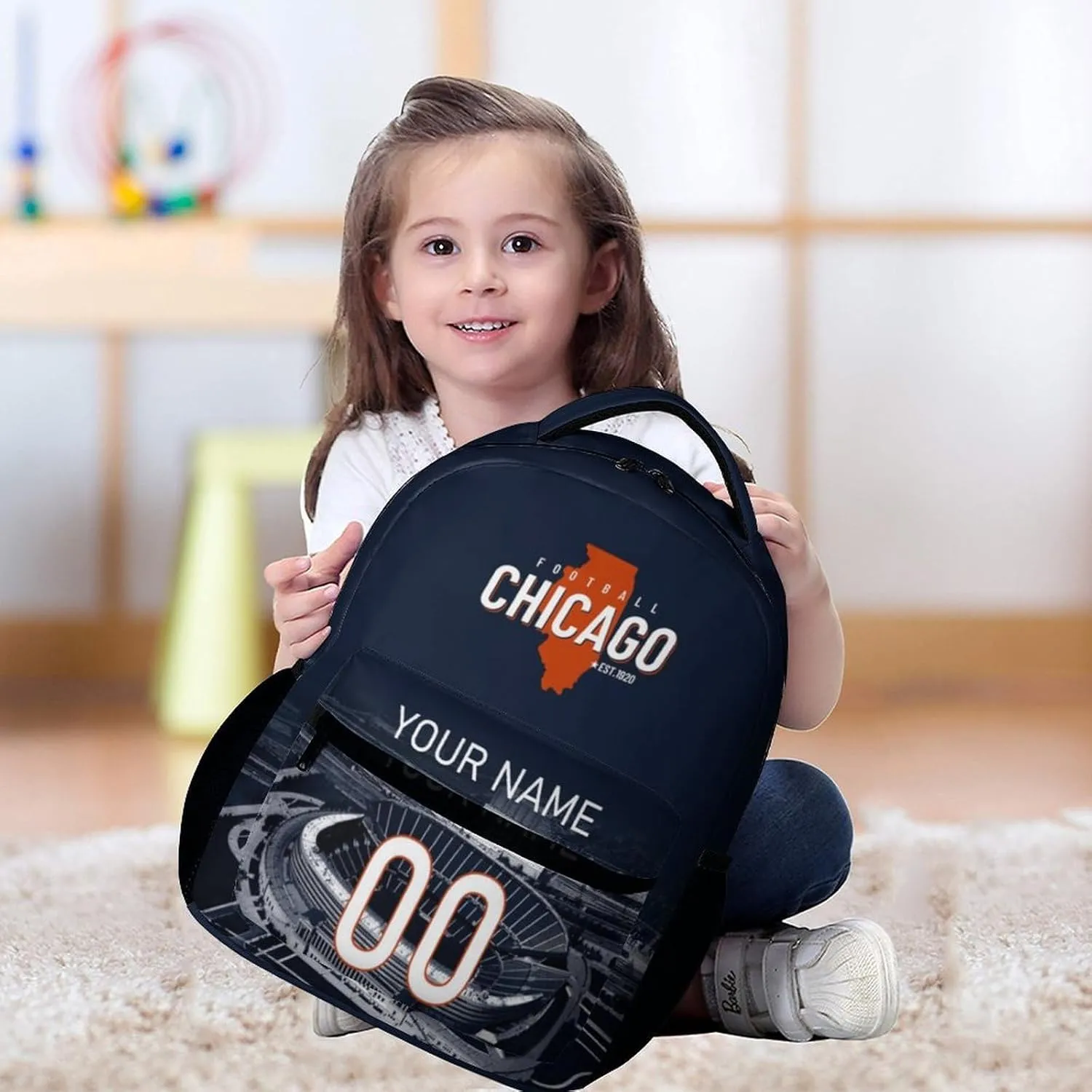 Custom Football Backpacks City Team Court Schoolbags Personalized Name Number Travel Camp Children Bag Fans Gift