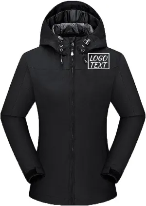 Custom Logo Women's Waterproof Rain Jacket Lightweight Hooded Raincoat for Hiking Travel Outdoor