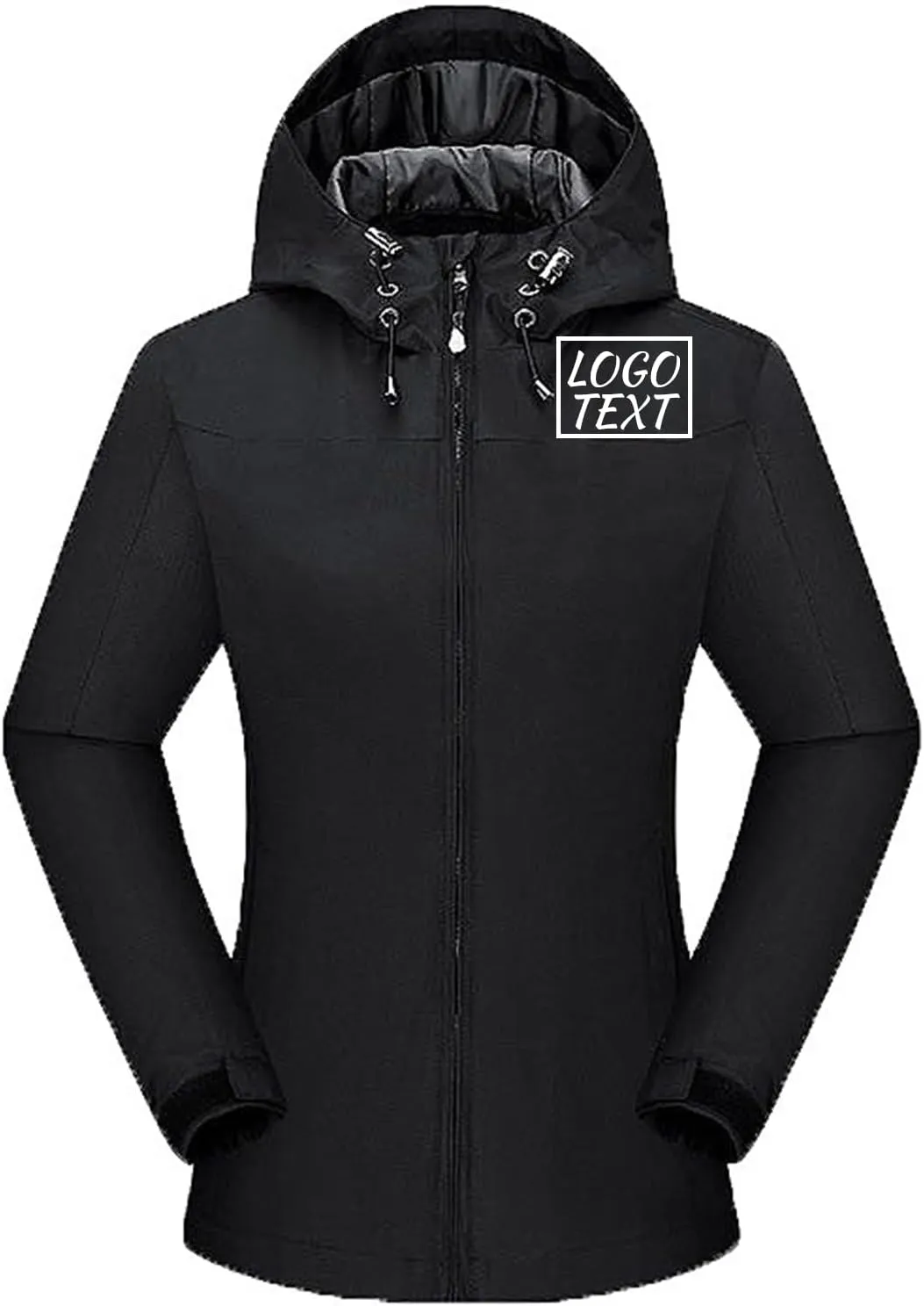 Custom Logo Women's Waterproof Rain Jacket Lightweight Hooded Raincoat for Hiking Travel Outdoor