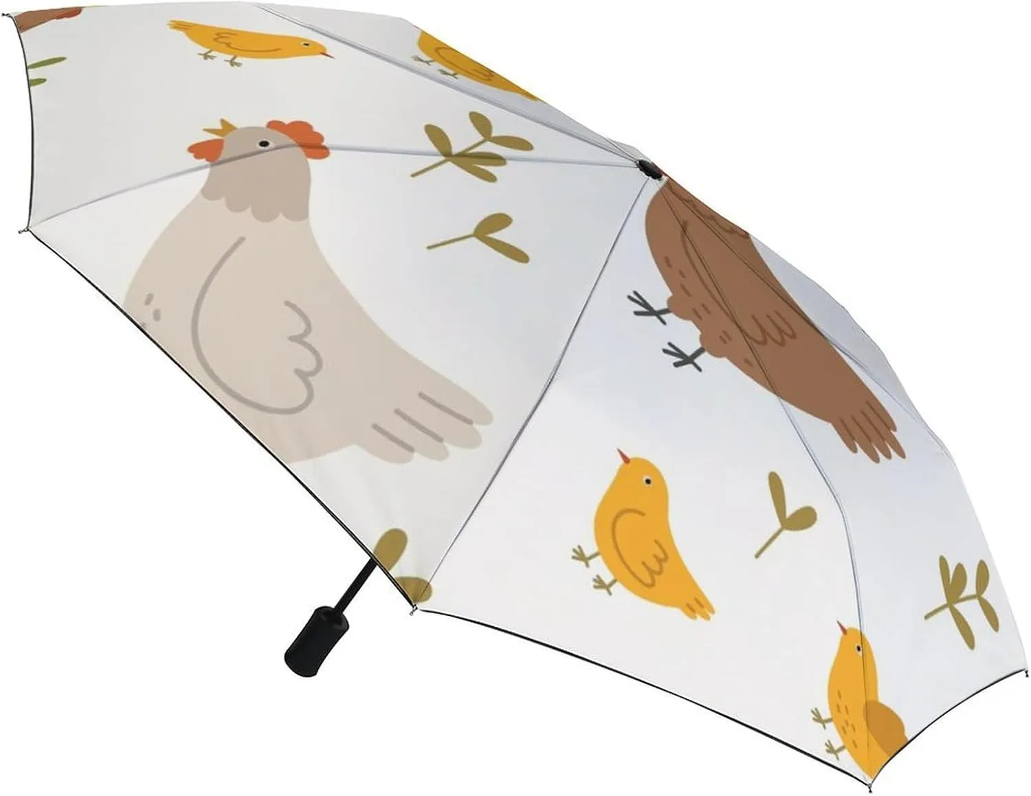 Cute Dog Heads Compact Travel Umbrella, Windproof Waterproof Stick Umbrella Protection Umbrellas