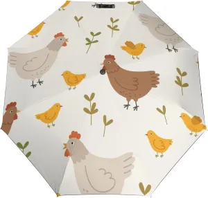 Cute Dog Heads Compact Travel Umbrella, Windproof Waterproof Stick Umbrella Protection Umbrellas