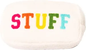 Cute Makeup Bag Rainbow STUFF Logo Pouch Adorable Makeup Bag for Tweens Teens and Women Perfect Cosmetic Bag or Travel Organizer