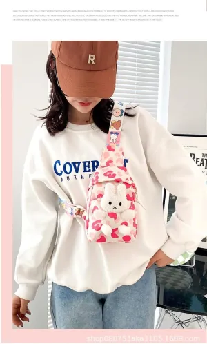 Cute Rabbit Mini Crossbody Bag for Women Stylish Canvas Shoulder Purse Best Gift