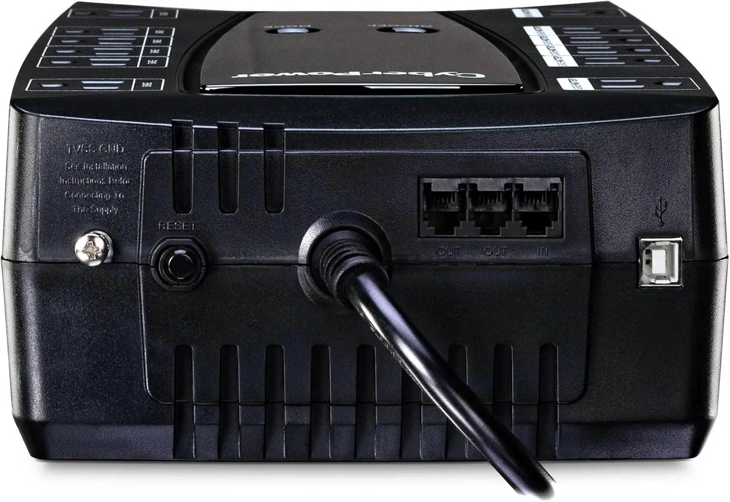 CyberPower AVRG900LCD Intelligent LCD UPS System, 900VA/480W, 12 Outlets, AVR, Compact