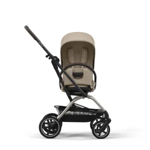 CYBEX Eezy S Twist  2 V2 Baby Stroller with 360° Rotating Seat for Infants 6 Months and Up - Compatible with CYBEX Car Seats, Almond Beige, Taupe Frame