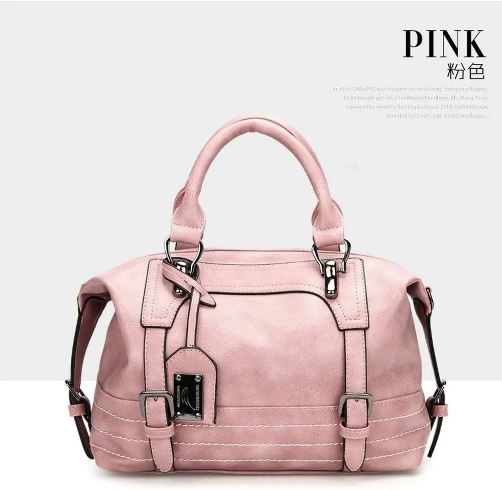 Dayfine Women's Retro Handbag Oil Wax Leather Temperament Pendant Shopping Bag