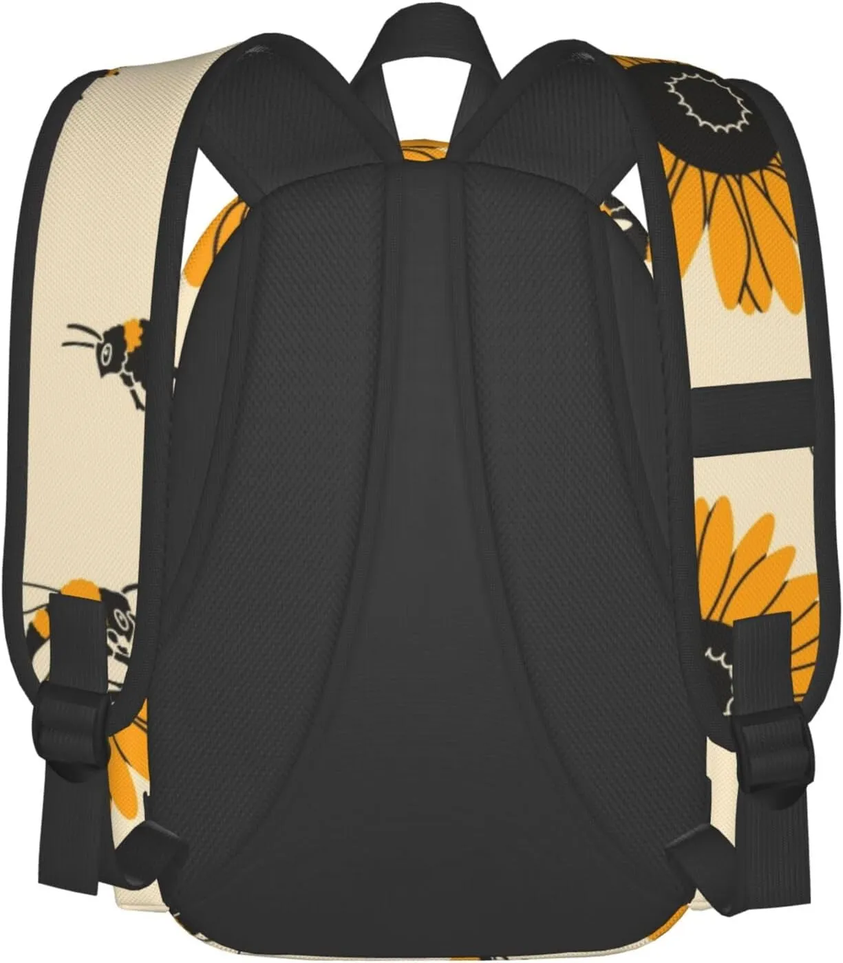 Delerain 17 Inch Backpack Bees and Sunflowers Laptop Backpack School Bookbag Shoulder Bag Casual Daypack For School/Camping/Hiking/Picnic/Beach/Travel