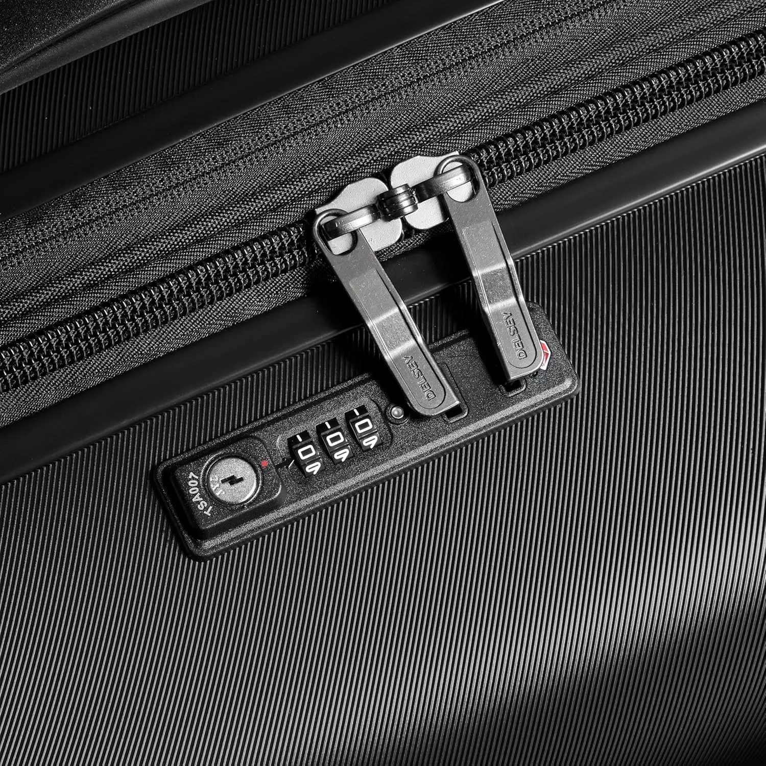 DELSEY PARIS Cruise 3.0 Hardside Expandable Luggage with Spinner Wheels, Black, Checked-Large 28 Inch