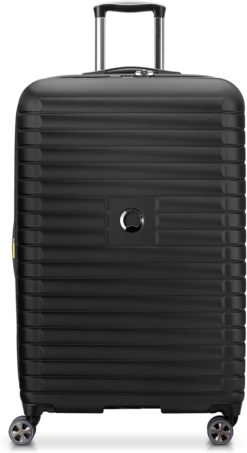DELSEY PARIS Cruise 3.0 Hardside Expandable Luggage with Spinner Wheels, Black, Checked-Large 28 Inch