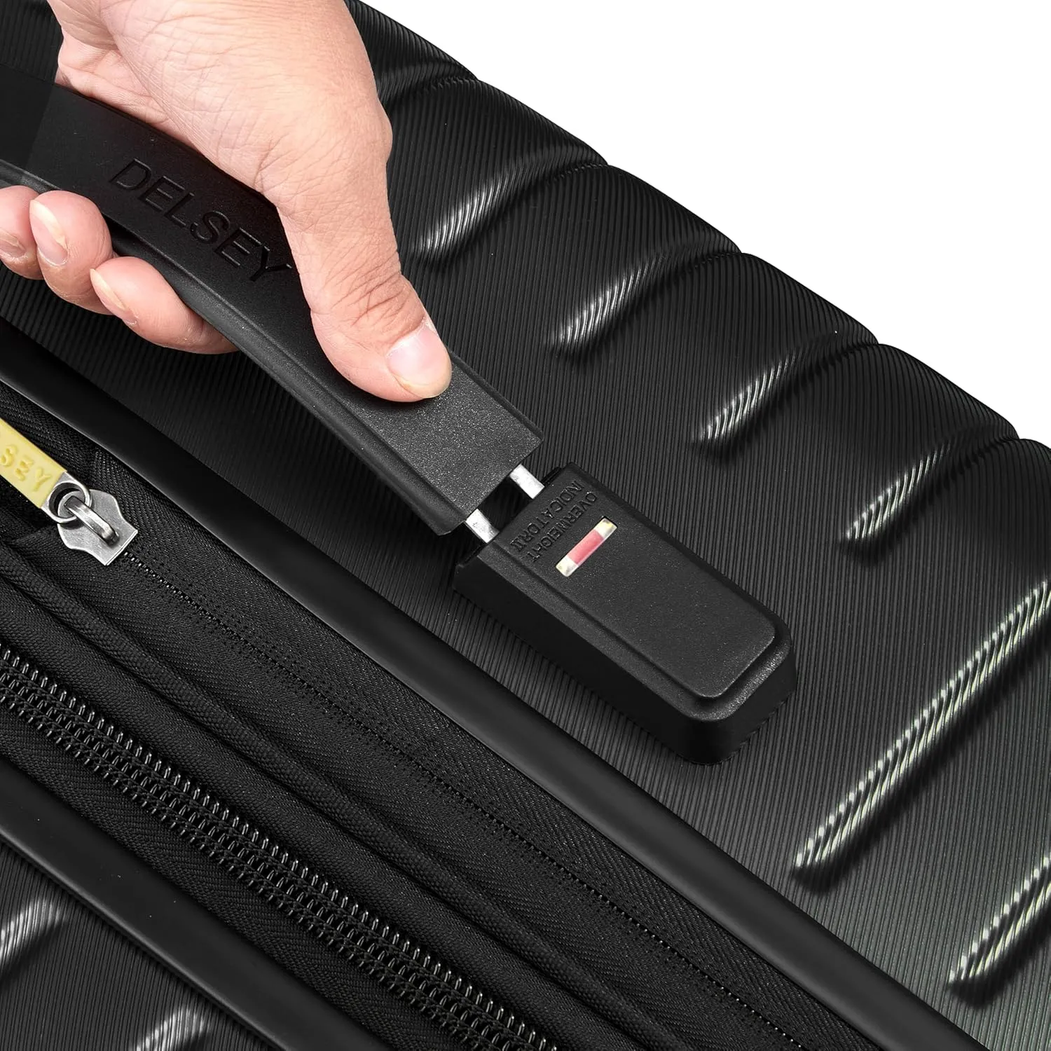 DELSEY PARIS Cruise 3.0 Hardside Expandable Luggage with Spinner Wheels, Black, Checked-Large 28 Inch