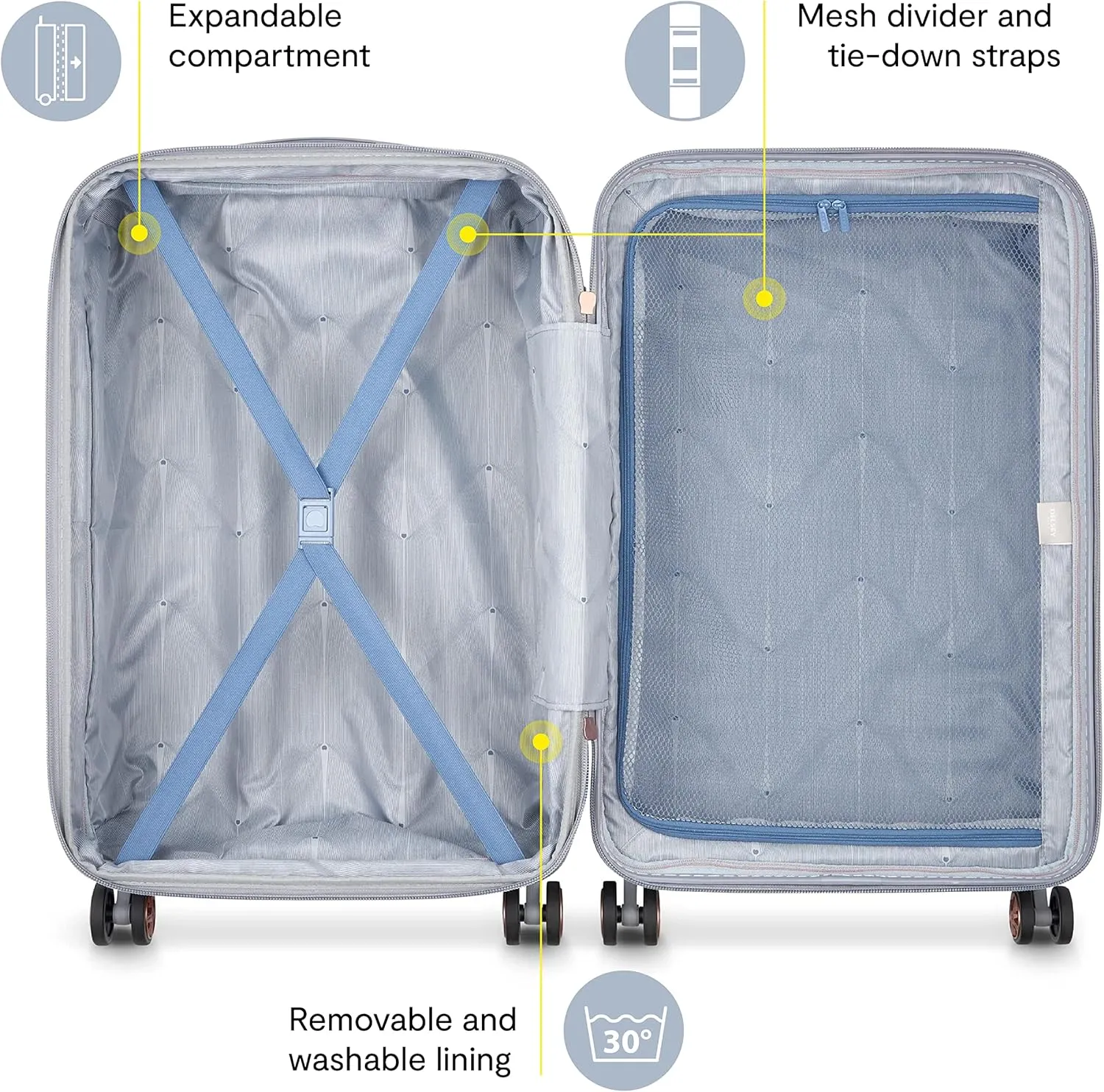 DELSEY PARIS Cruise 3.0 Hardside Expandable Luggage with Spinner Wheels, Graphite, Checked-Large 28 Inch