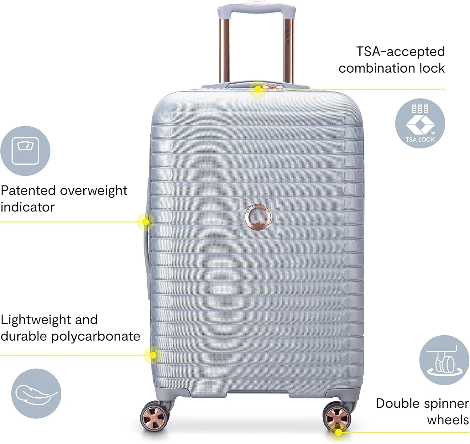 DELSEY PARIS Cruise 3.0 Hardside Expandable Luggage with Spinner Wheels, Graphite, Checked-Large 28 Inch
