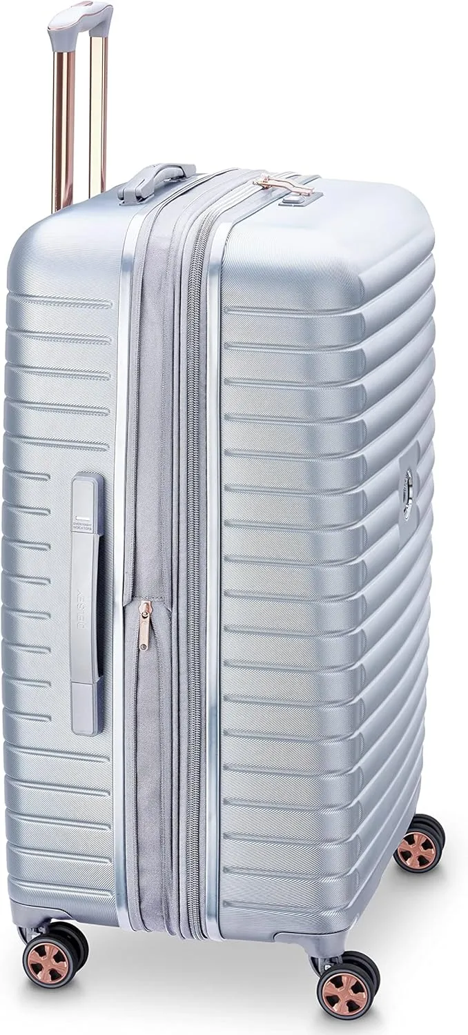 DELSEY PARIS Cruise 3.0 Hardside Expandable Luggage with Spinner Wheels, Platinum, 3 Piece Set (21/24/28)