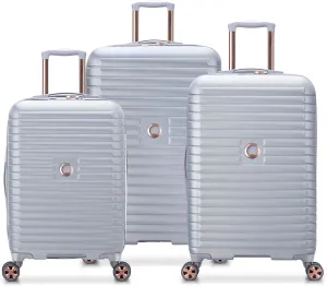 DELSEY PARIS Cruise 3.0 Hardside Expandable Luggage with Spinner Wheels, Platinum, 3 Piece Set (21/24/28)